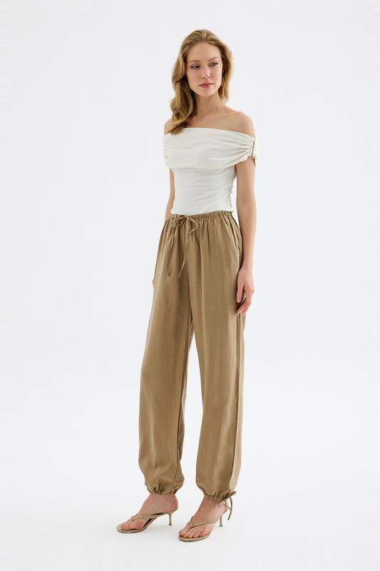 Novelle Modal Baloon Pantolon - Bej