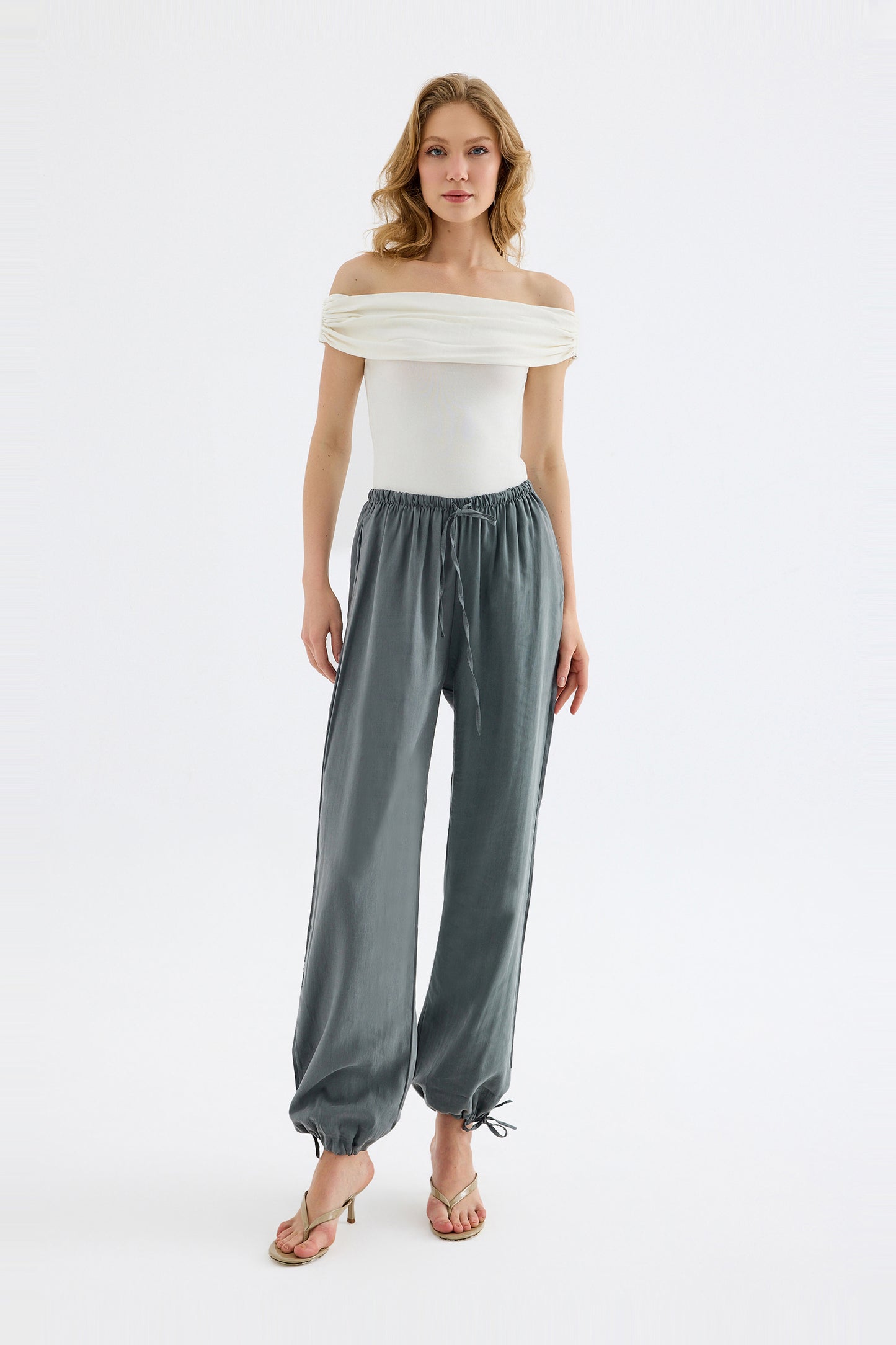 Novelle Modal Baloon Pantolon - Gri