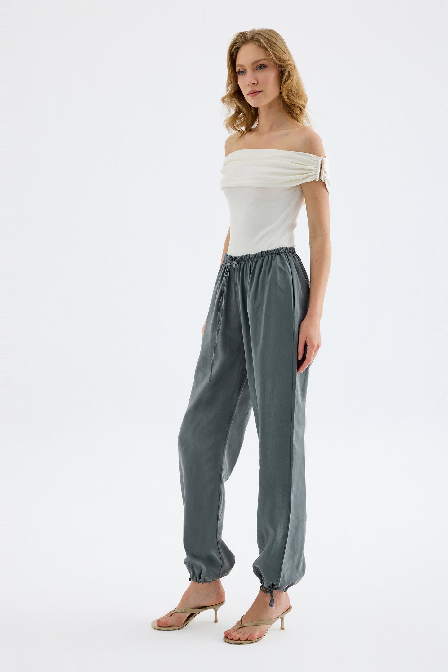 Novelle Modal Baloon Pantolon - Gri