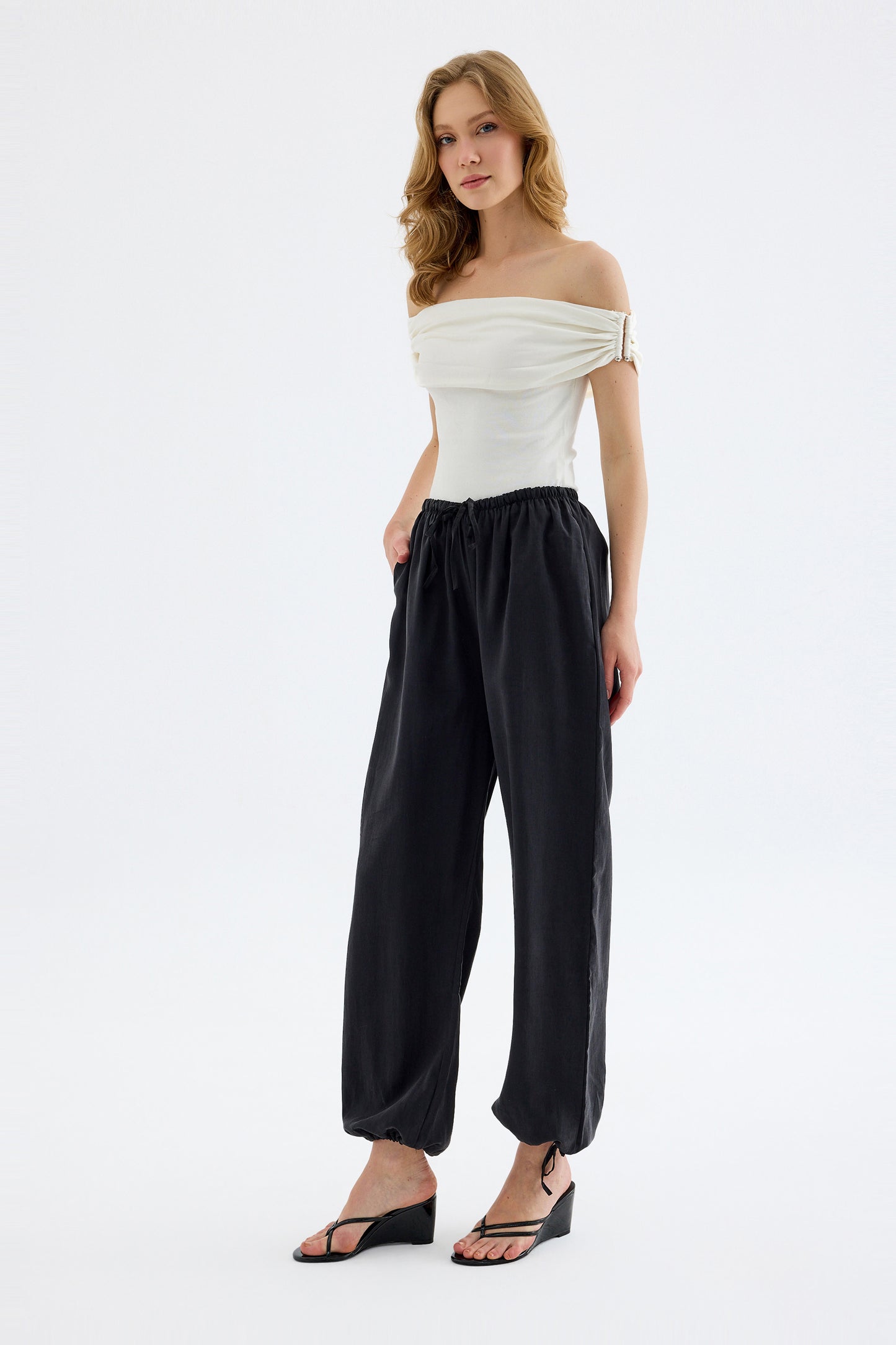 Novelle Modal Balon Pantolon - Siyah